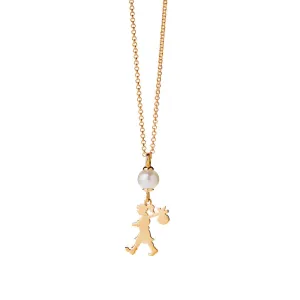 Karen Walker Girl & The Pearl Necklace - 9ct Yellow Gold