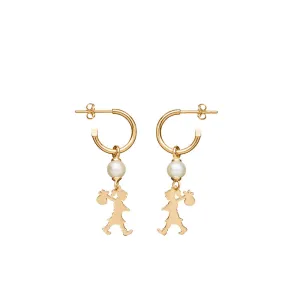 Karen Walker Girl With A Pearl Earrings - 9ct Yellow Gold