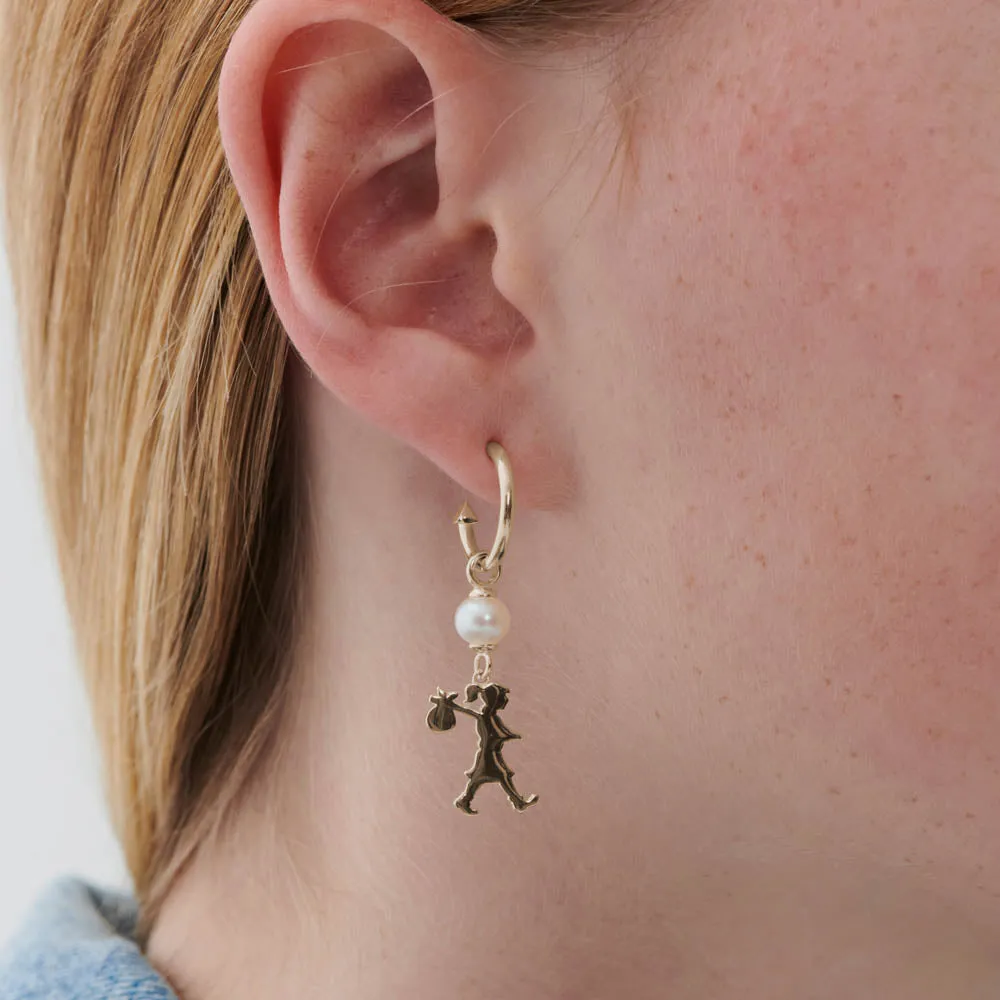 Karen Walker Girl With A Pearl Earrings - 9ct Yellow Gold