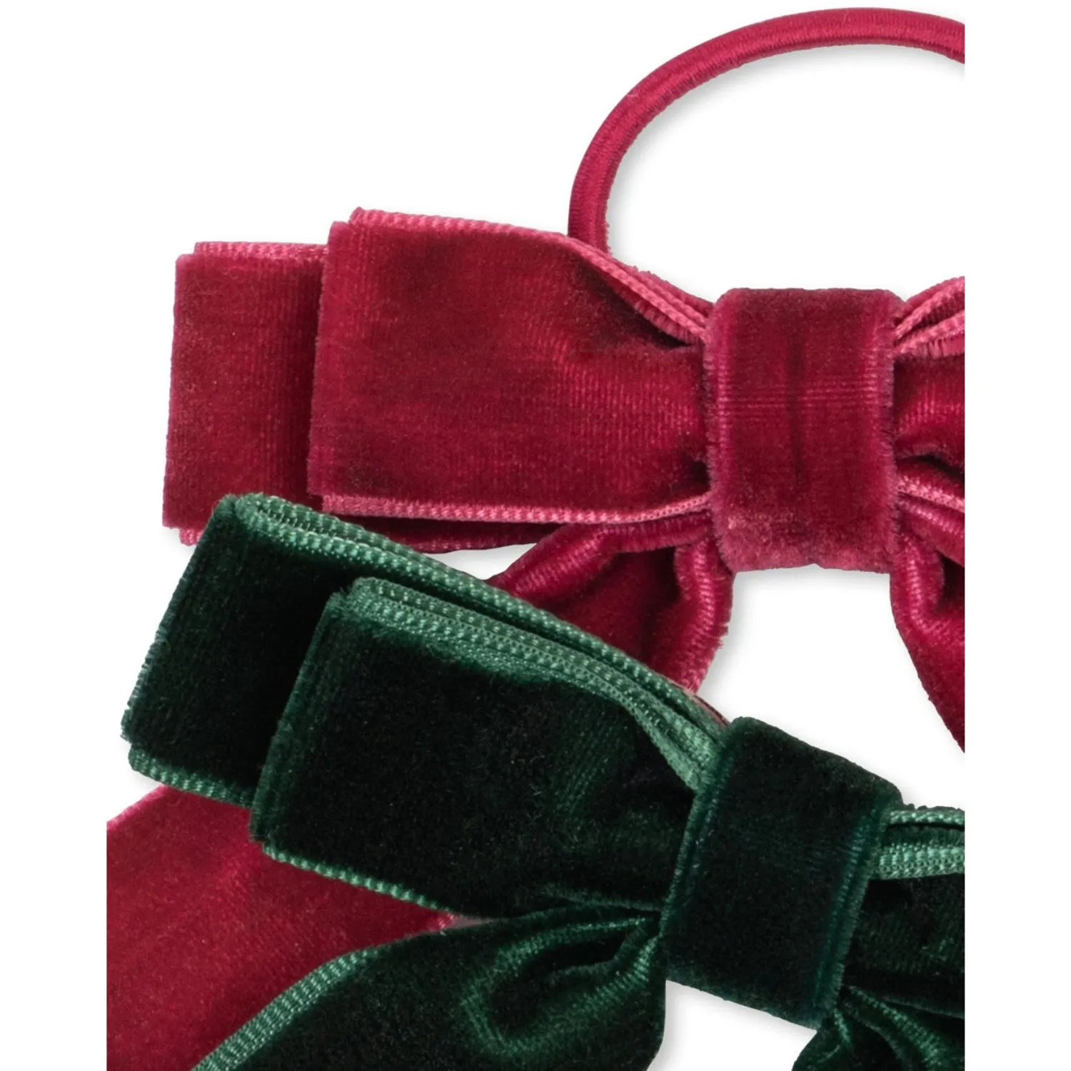 Konges Sl?jd Green/Sangria 2 Pack Velvet Double Bow Elastic