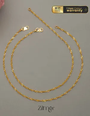 KY101665 - Gold Toned pair Anklet