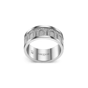 L'Arc de DAVIDOR Ring GM, 18k White Gold with Satin Finish and Arcade Diamonds