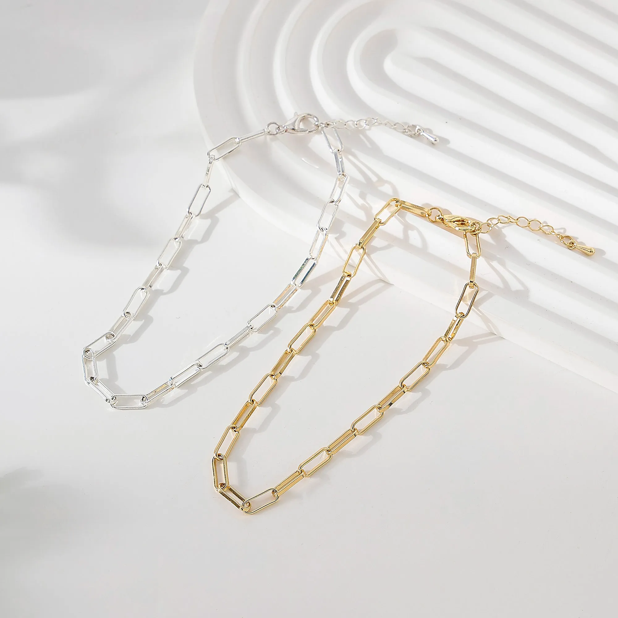 Link chain Anklet in Silvery and Golden assorted