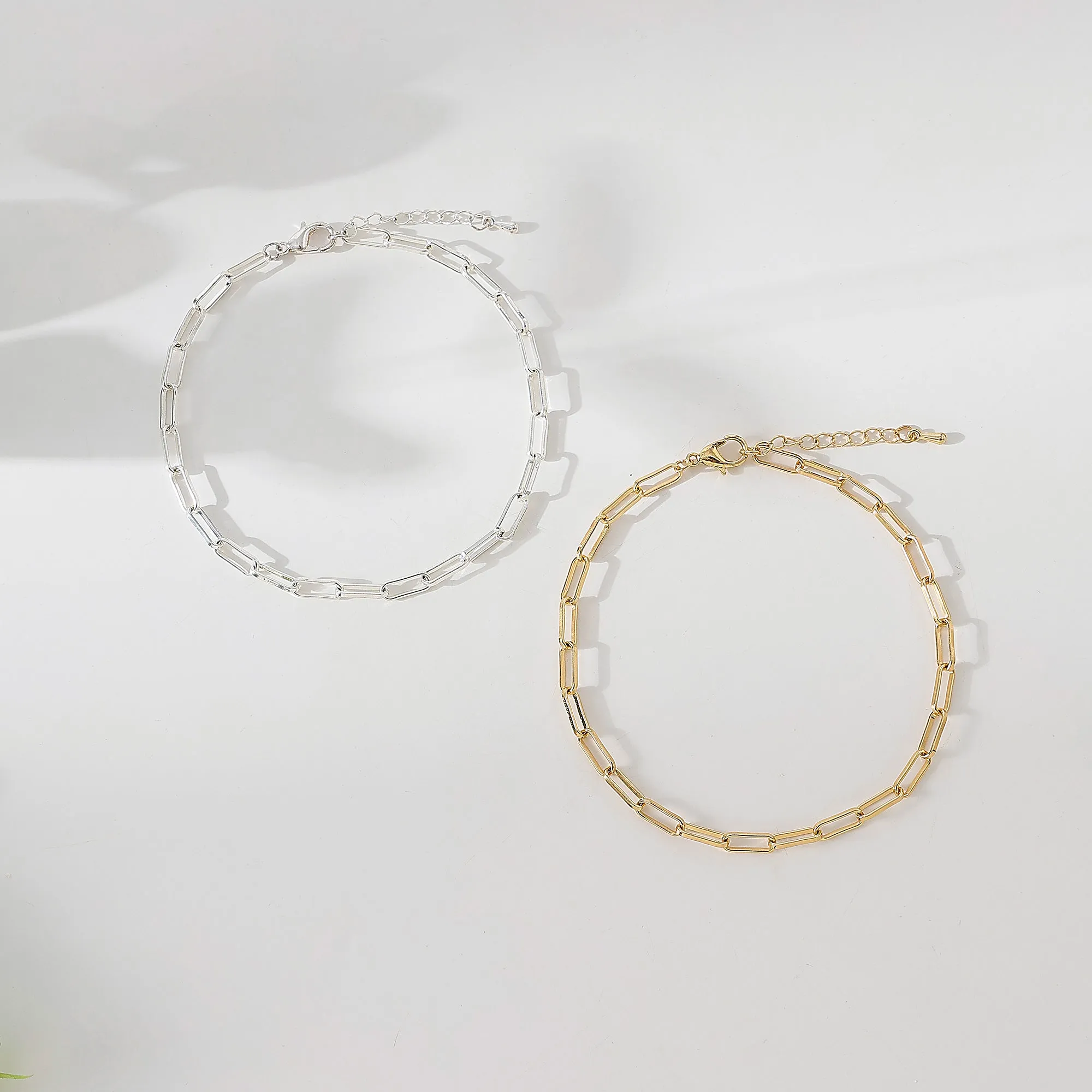 Link chain Anklet in Silvery and Golden assorted