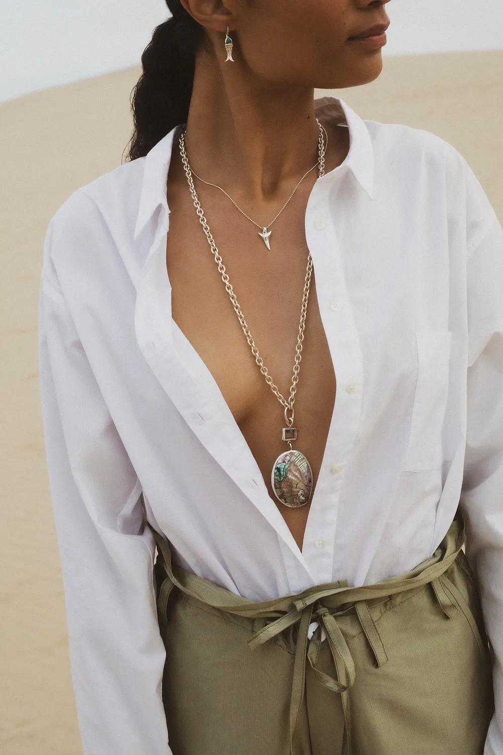 Mako Diamond Necklace Silver
