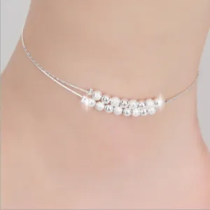 Matte beads Women Chain Ankle Bracelet Barefoot Sandal Beach Foot Jewelry New Fashion Gold Anklet Delicate women -Ff