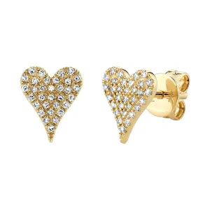 Medium Diamond Pav?? Heart Stud Earrings