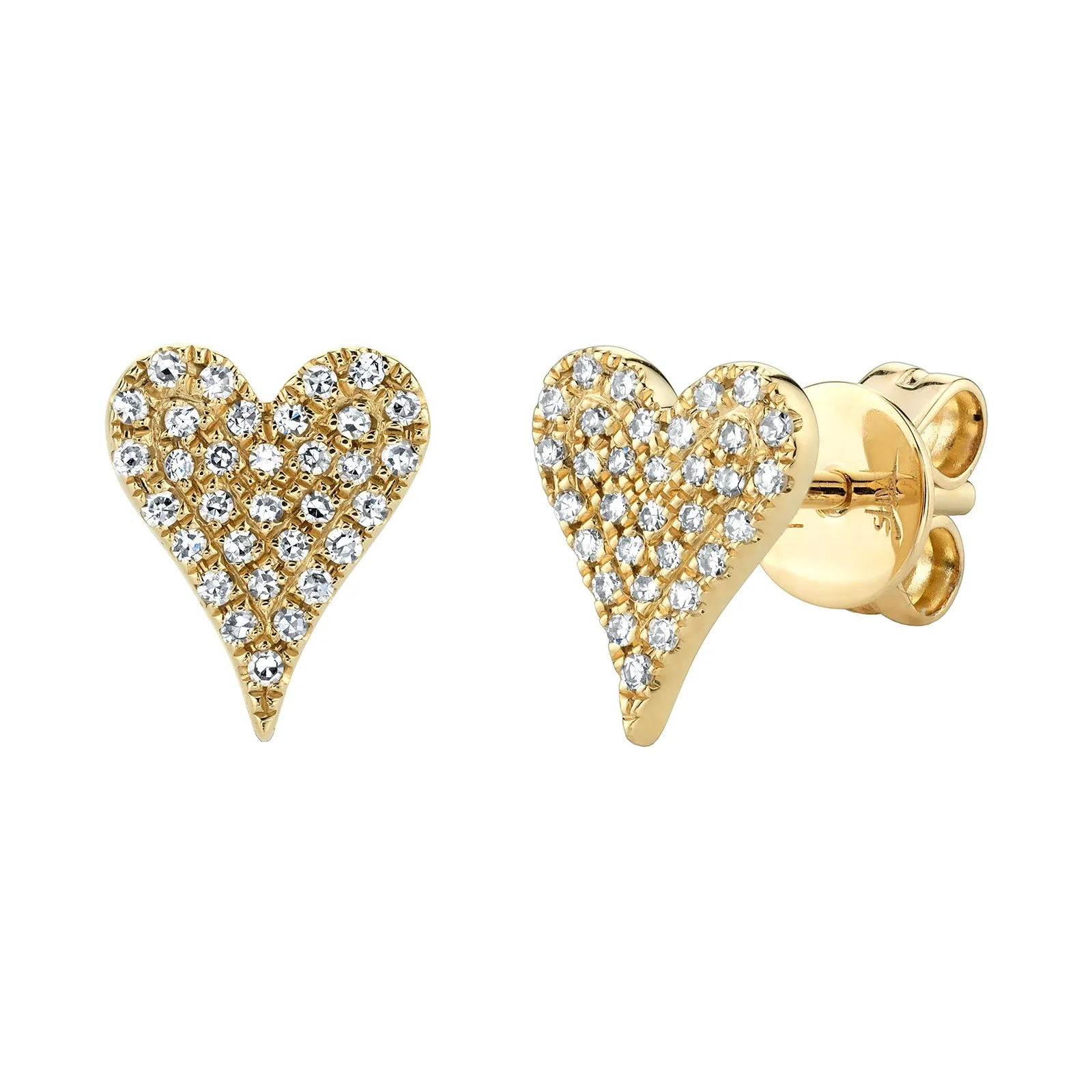 Medium Diamond Pav?? Heart Stud Earrings
