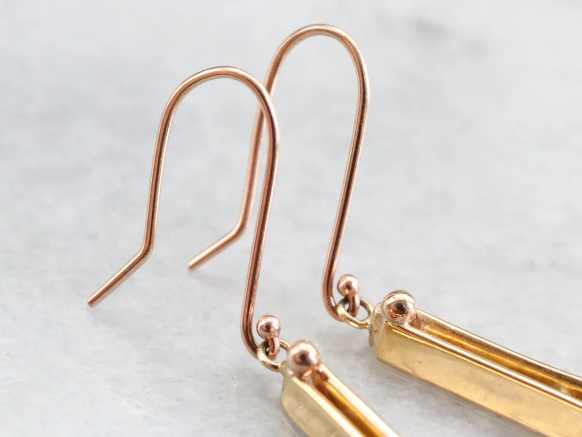 Modernist Gold Drop Earrings