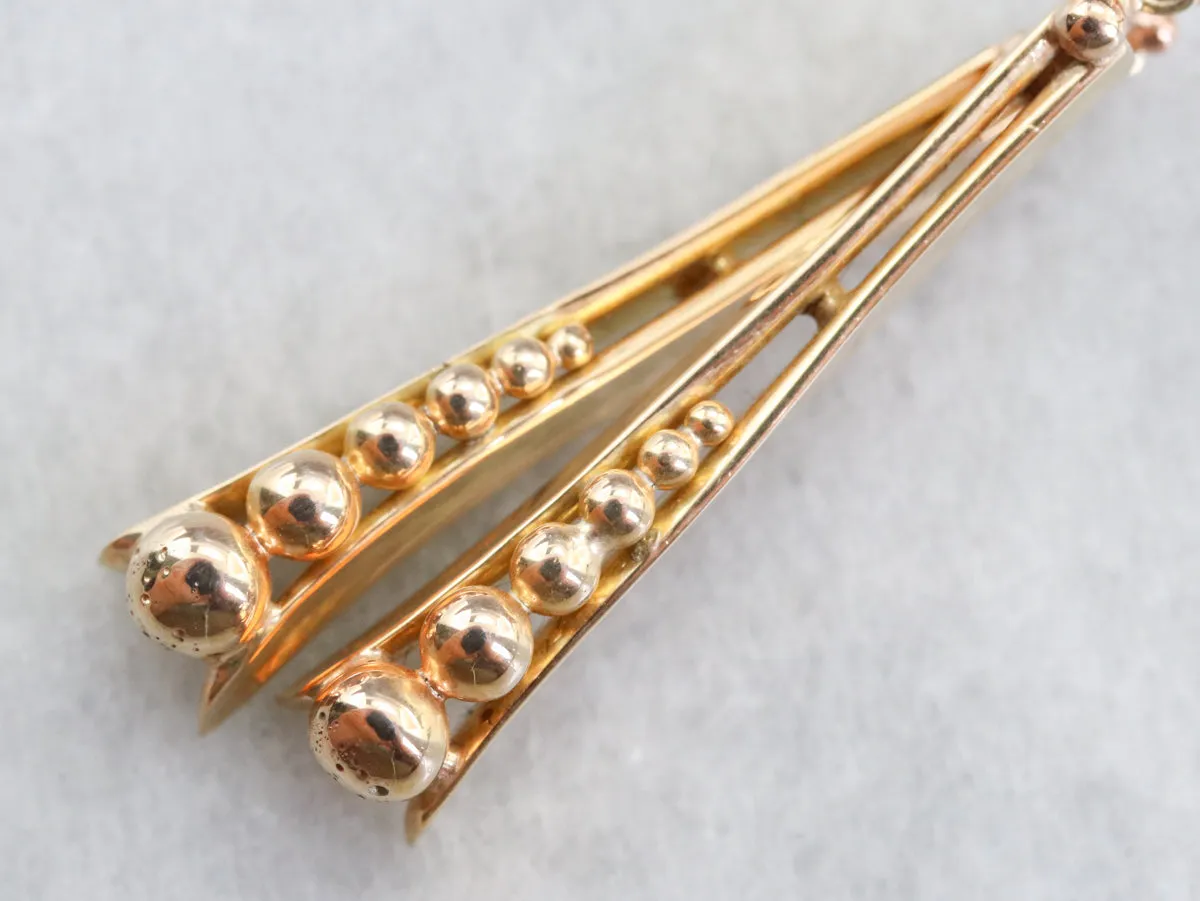 Modernist Gold Drop Earrings