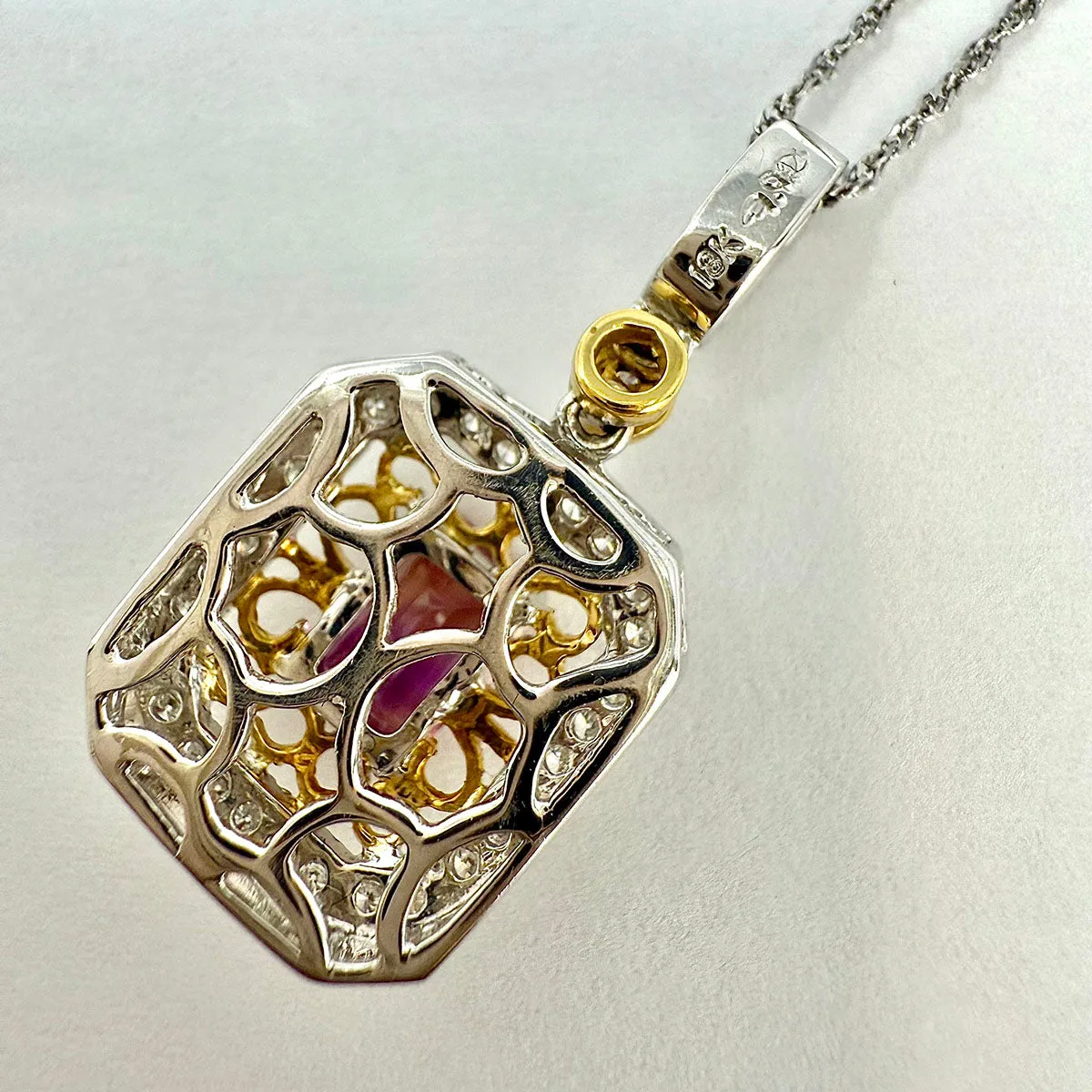 Morganite and Diamond Pendant Necklace