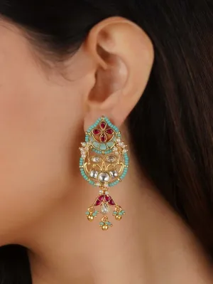 Multicolor Gold Plated Mishr Earrings - MR-E221M