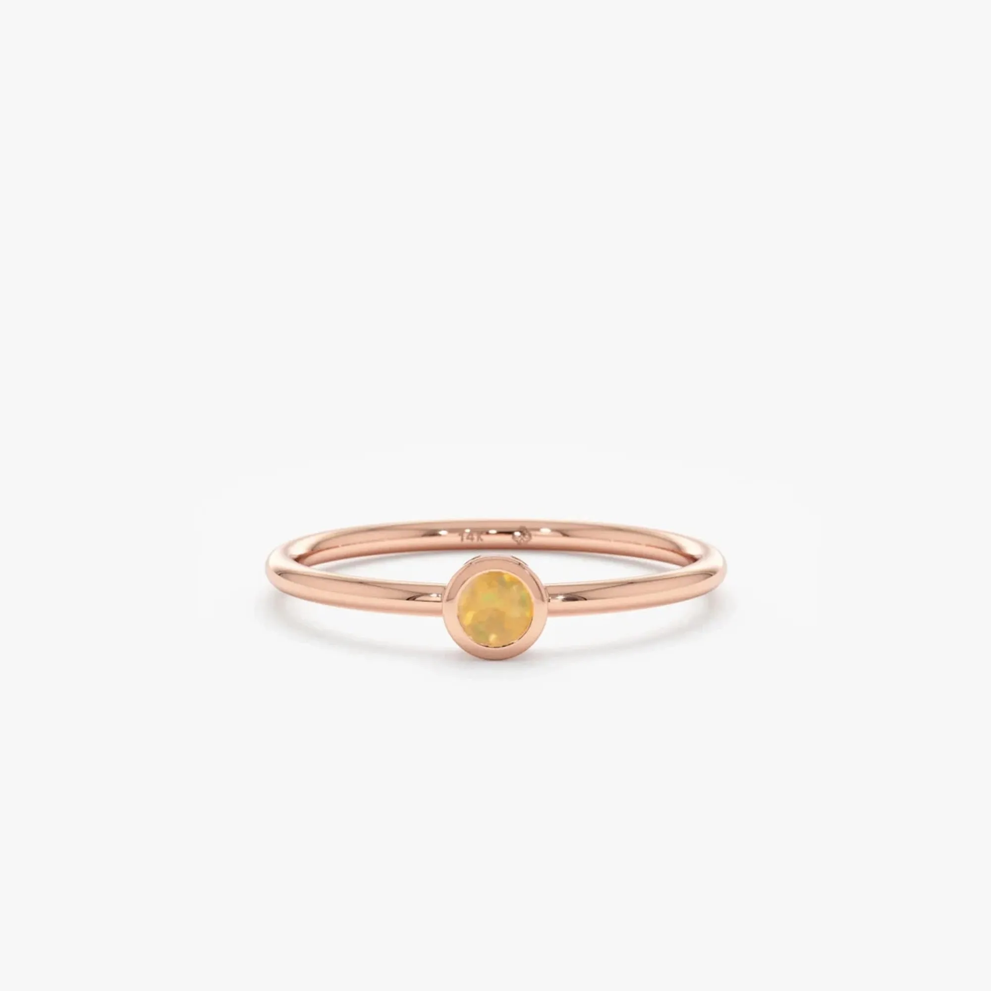 Natural Opal Bezel Ring, Vienna