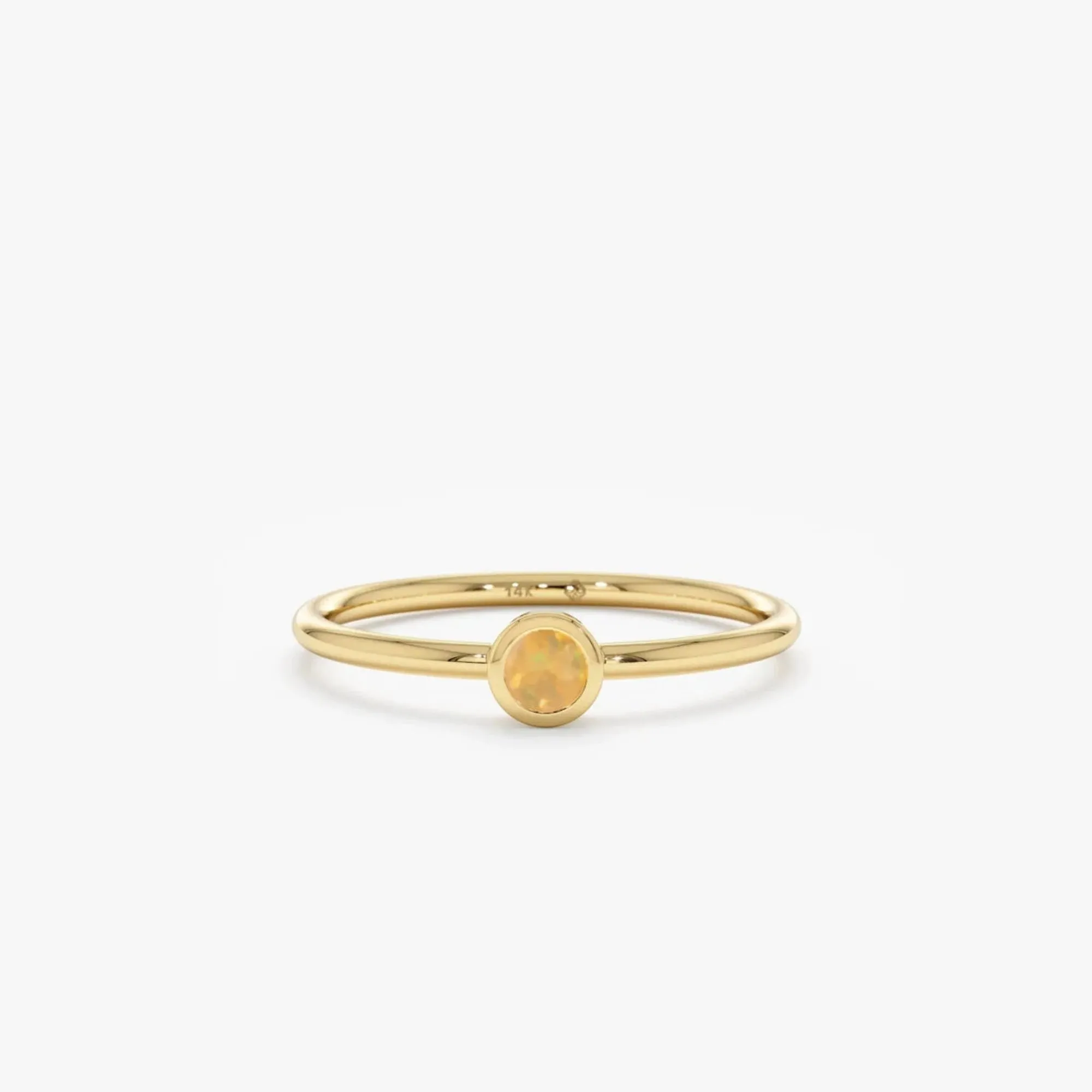 Natural Opal Bezel Ring, Vienna