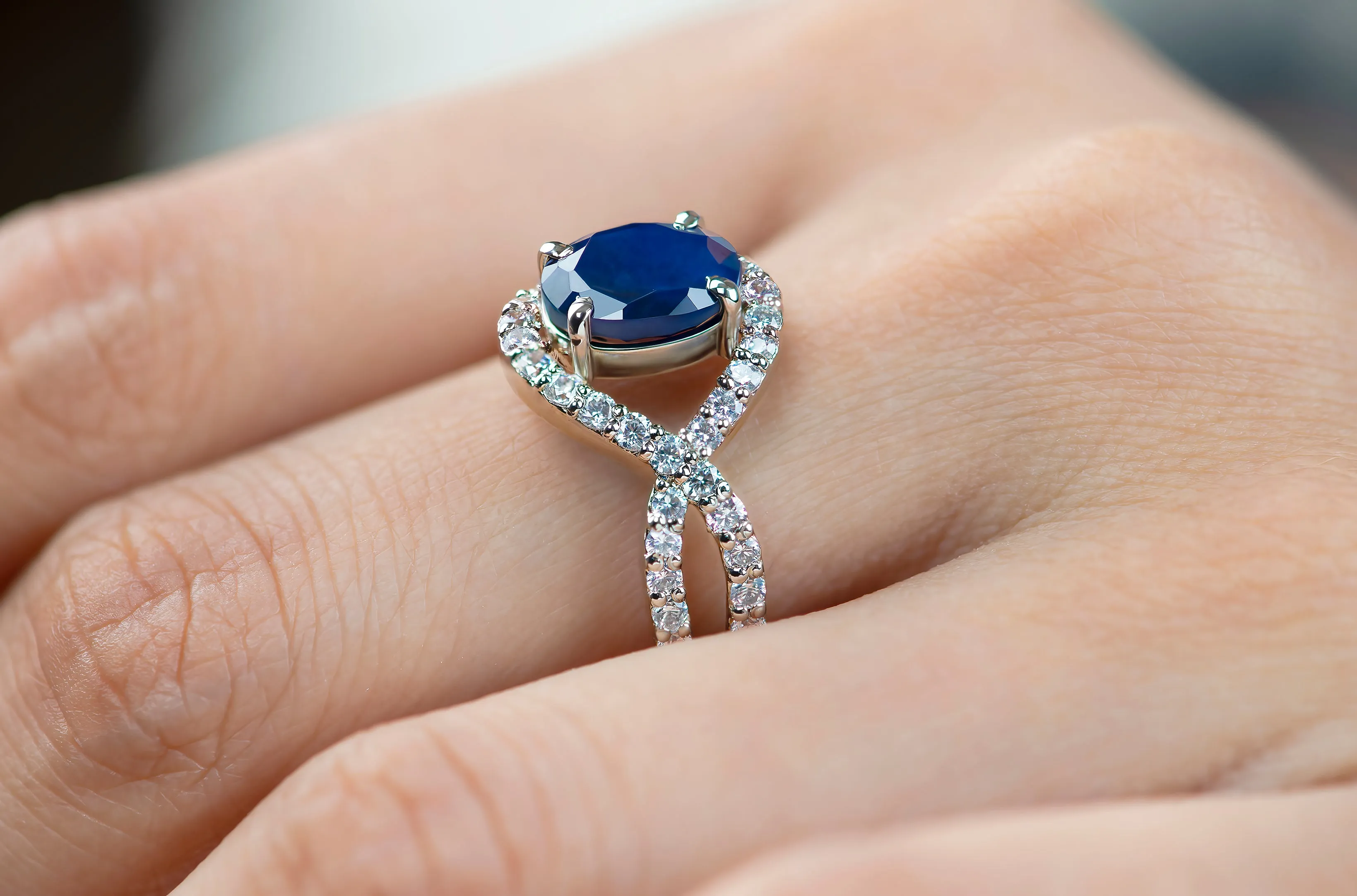 NATURAL SAPPHIRE CASCADE RING