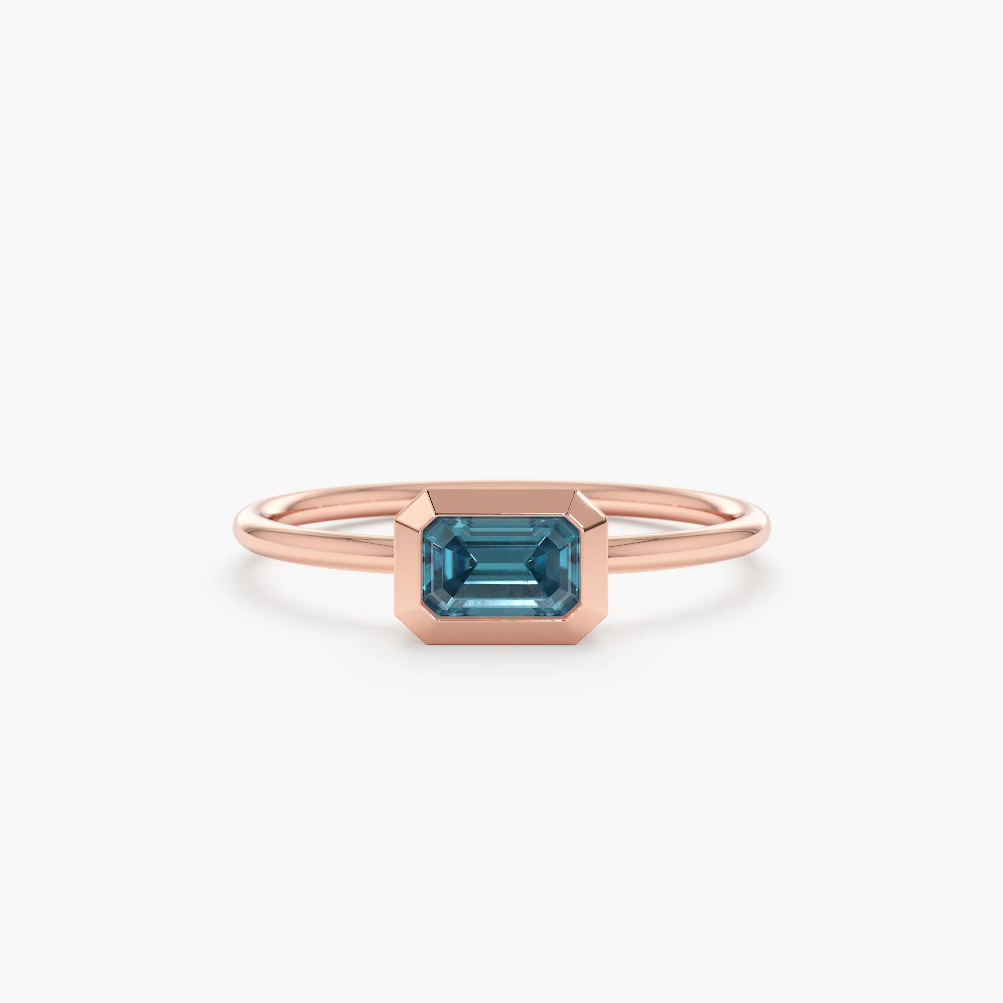 Octagon Blue Topaz Ring, Luisa