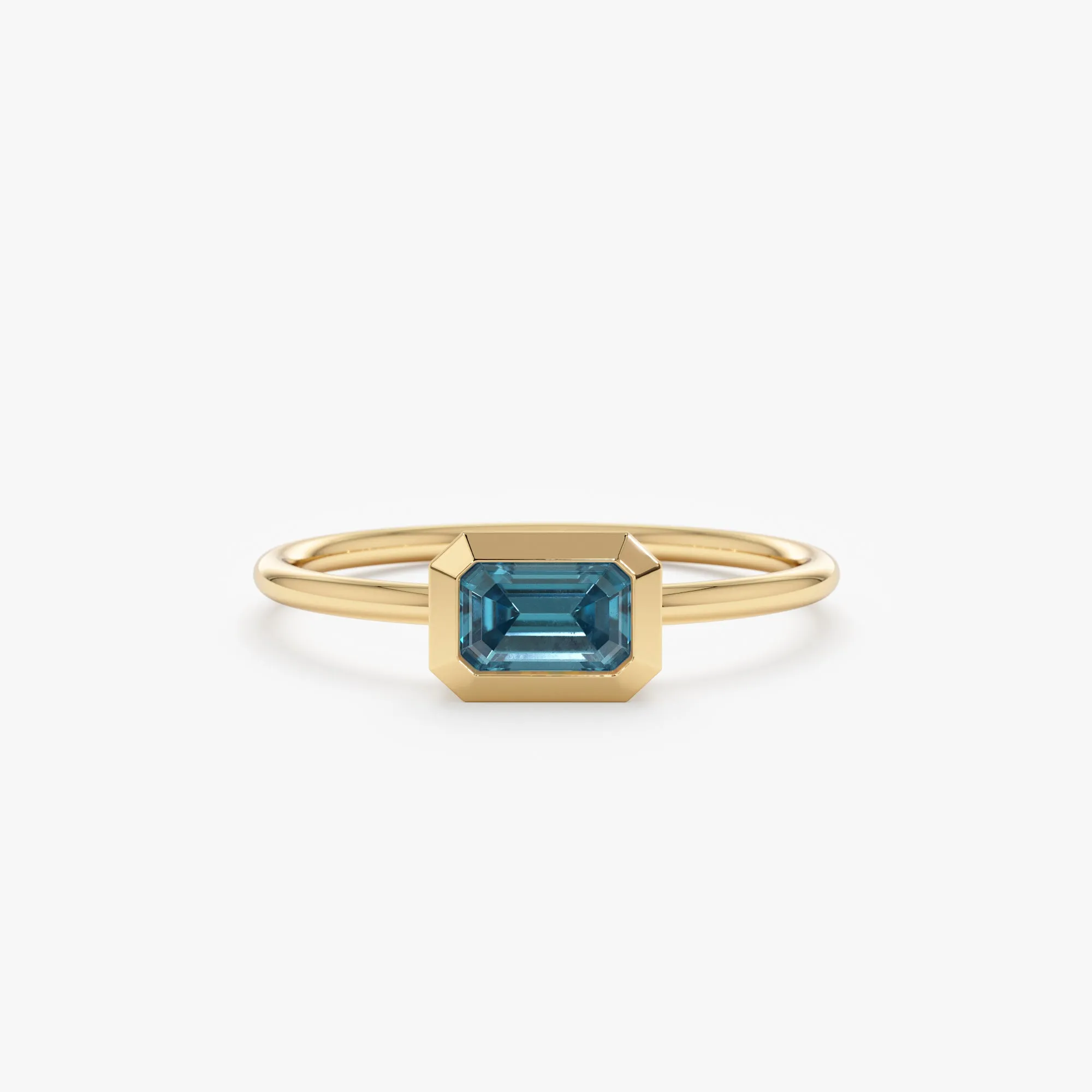 Octagon Blue Topaz Ring, Luisa