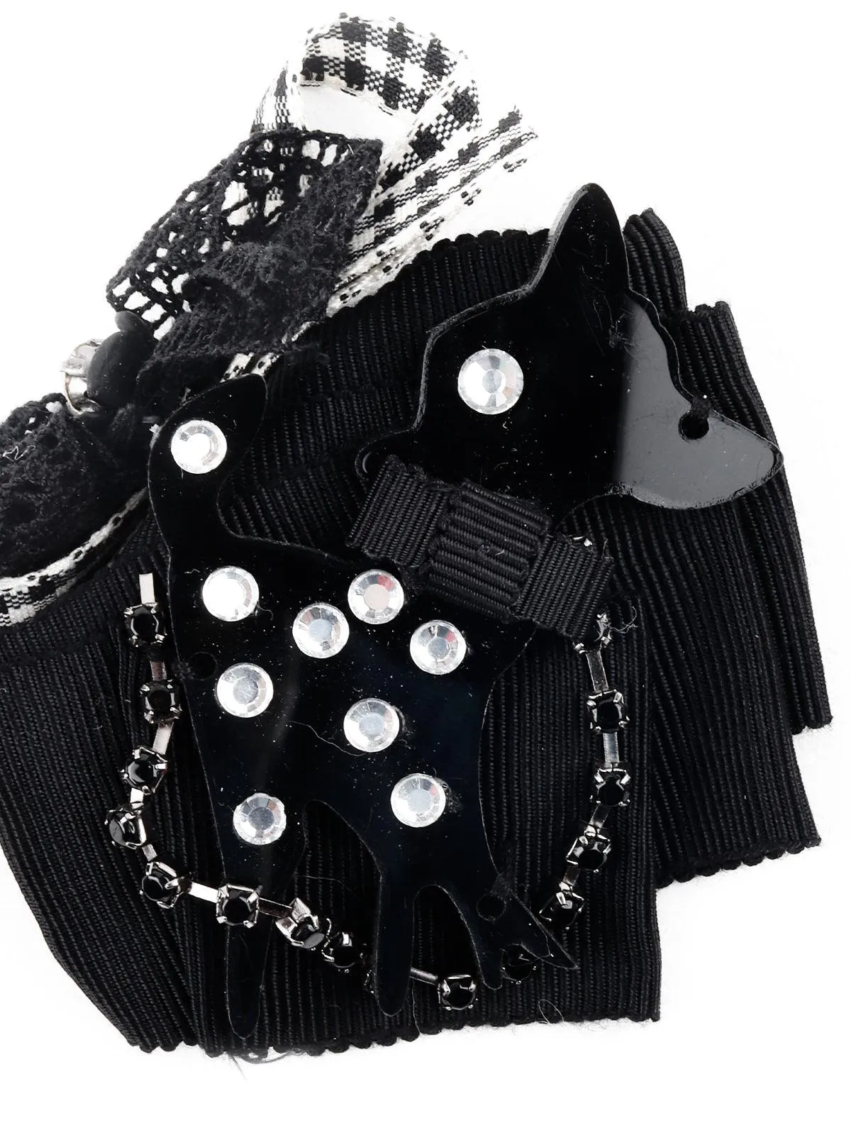 Odette Women Black Ribbon Brooch