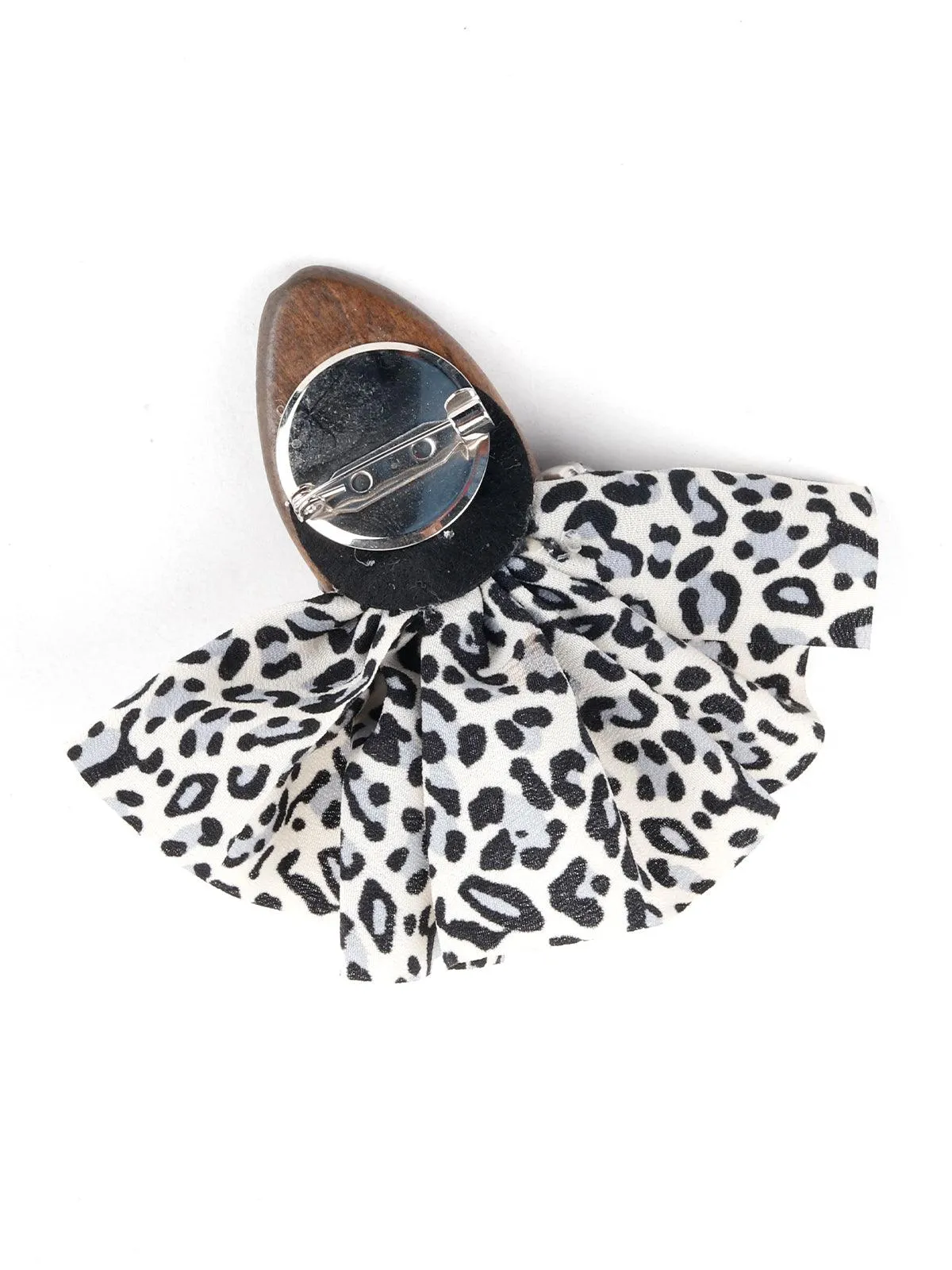 Odette Women Brown Wood Brooch
