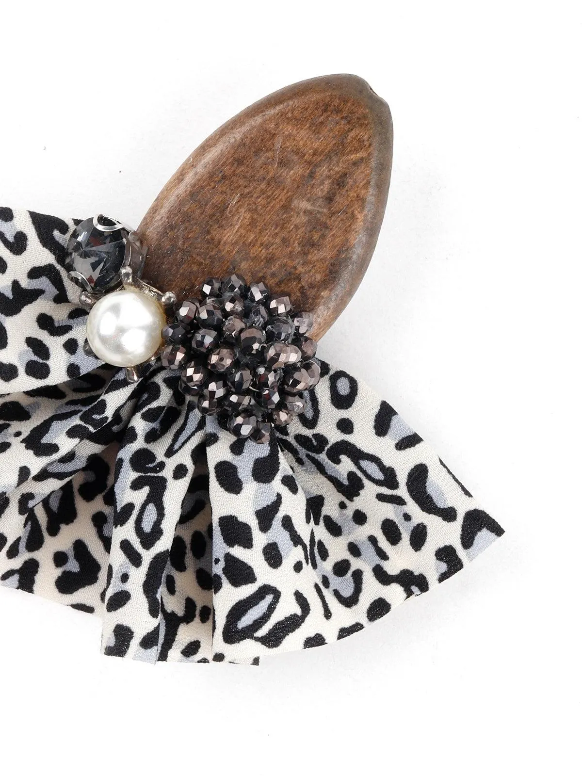 Odette Women Brown Wood Brooch