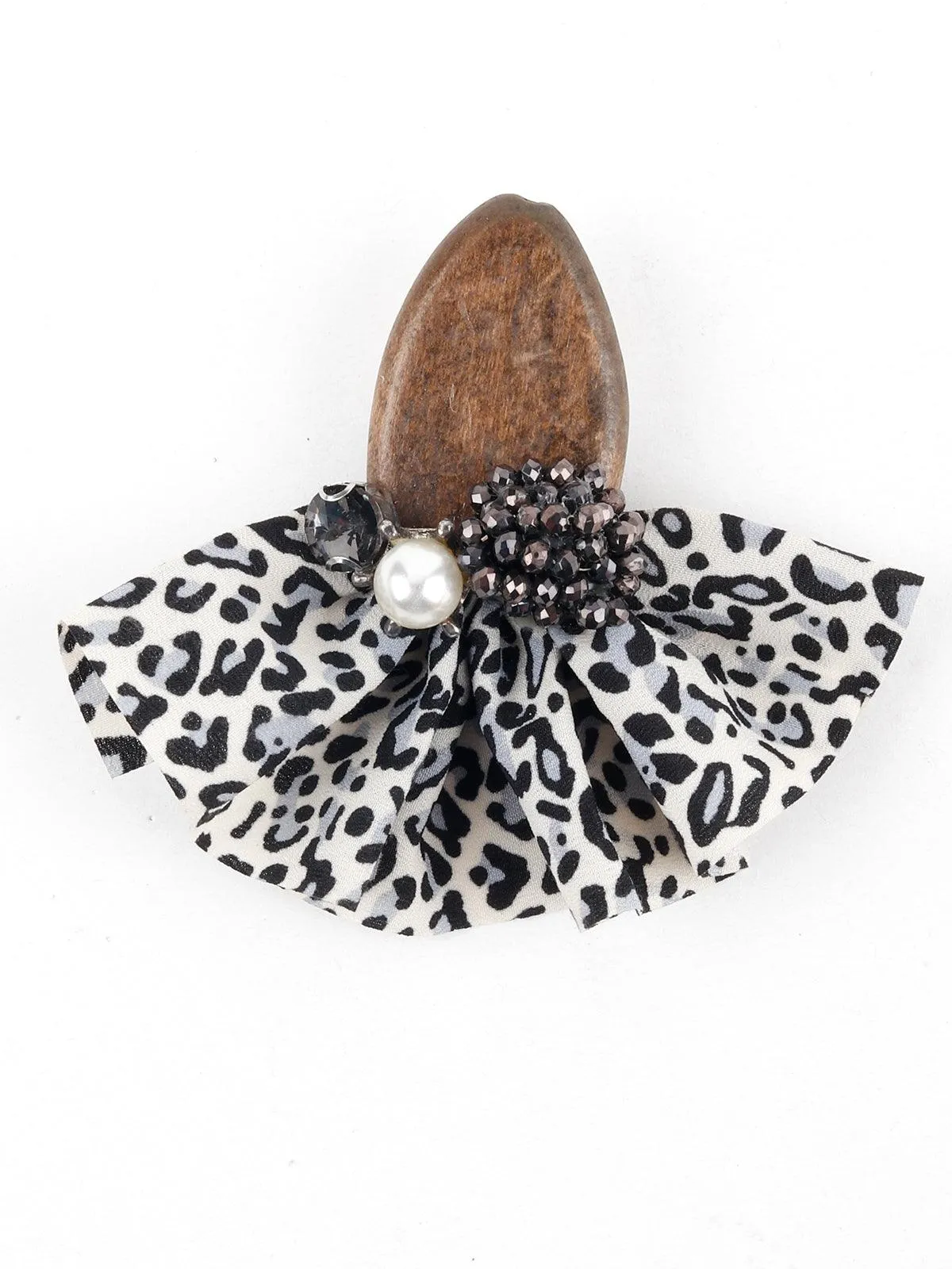 Odette Women Brown Wood Brooch
