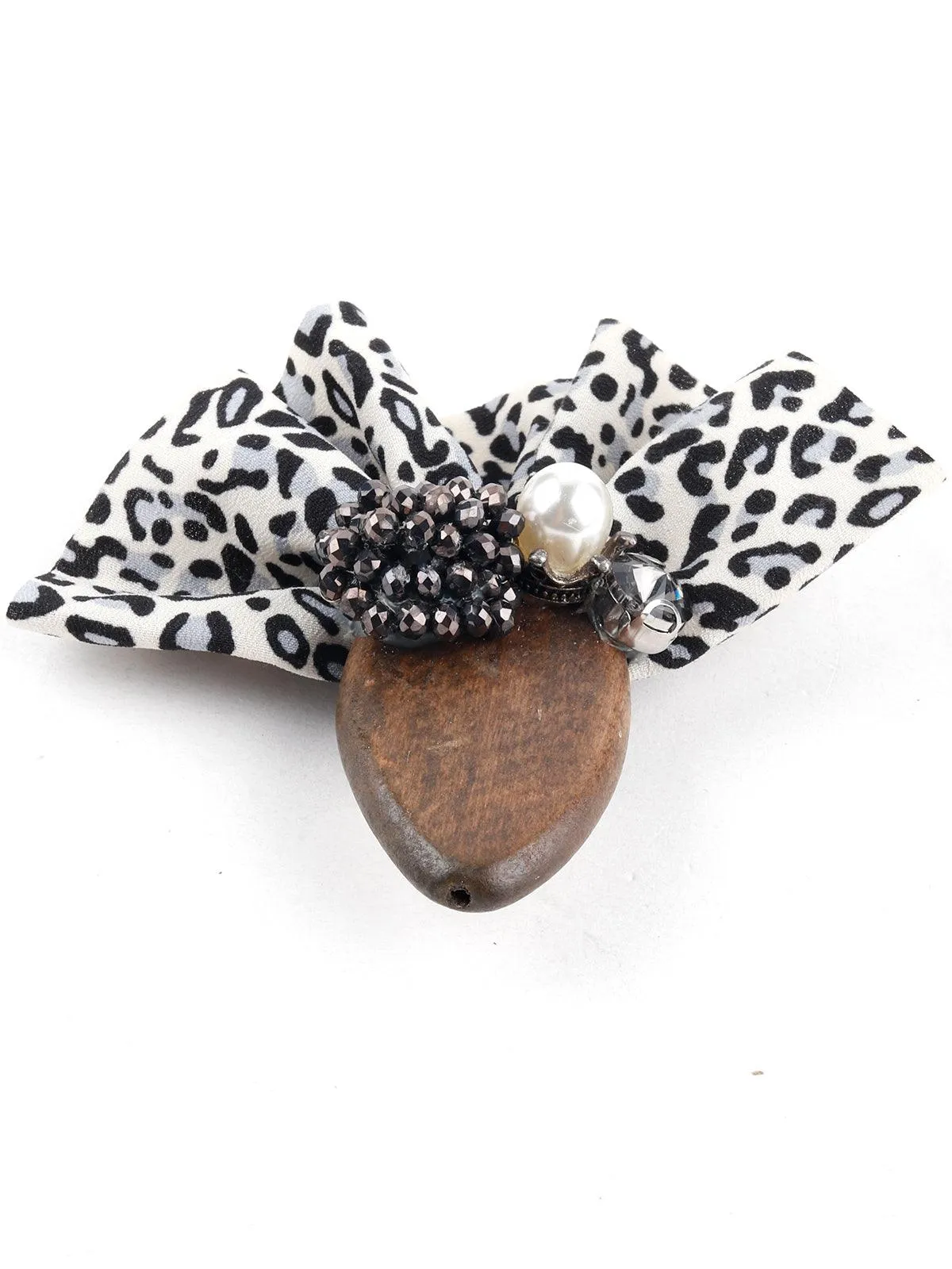 Odette Women Brown Wood Brooch