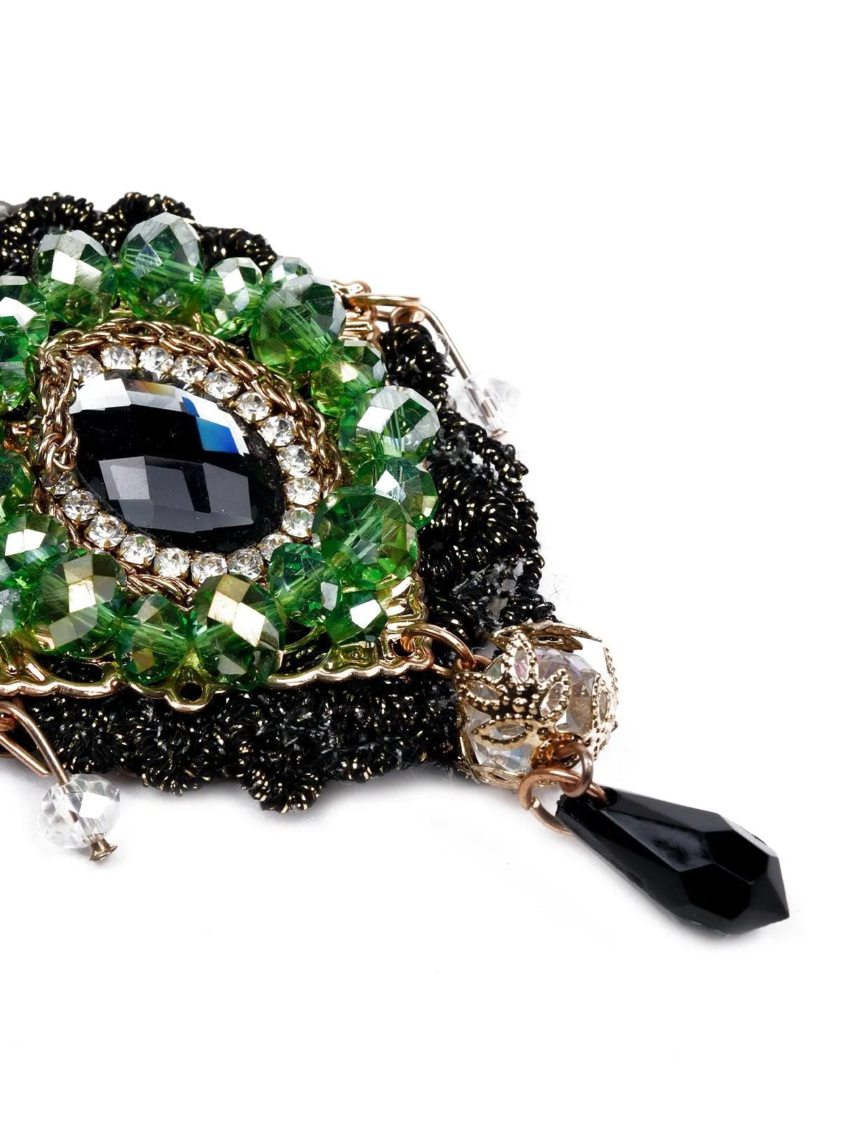 Odette Women Green Metal Brooch