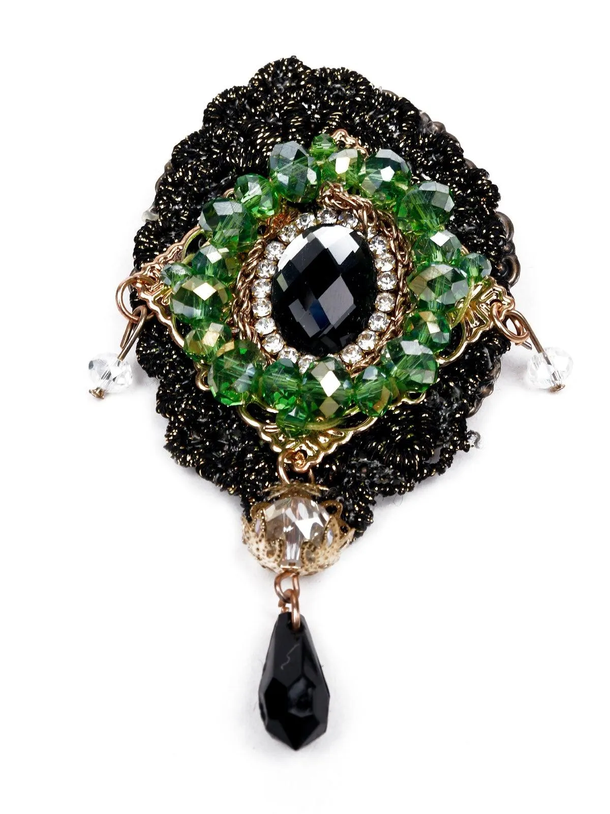 Odette Women Green Metal Brooch