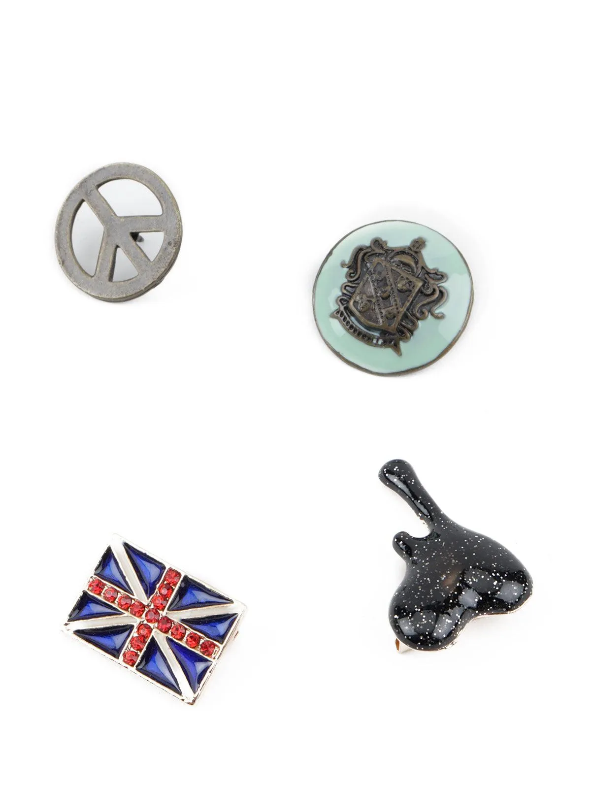 Odette Women Set Of Four Multicolor Dainty Brooch