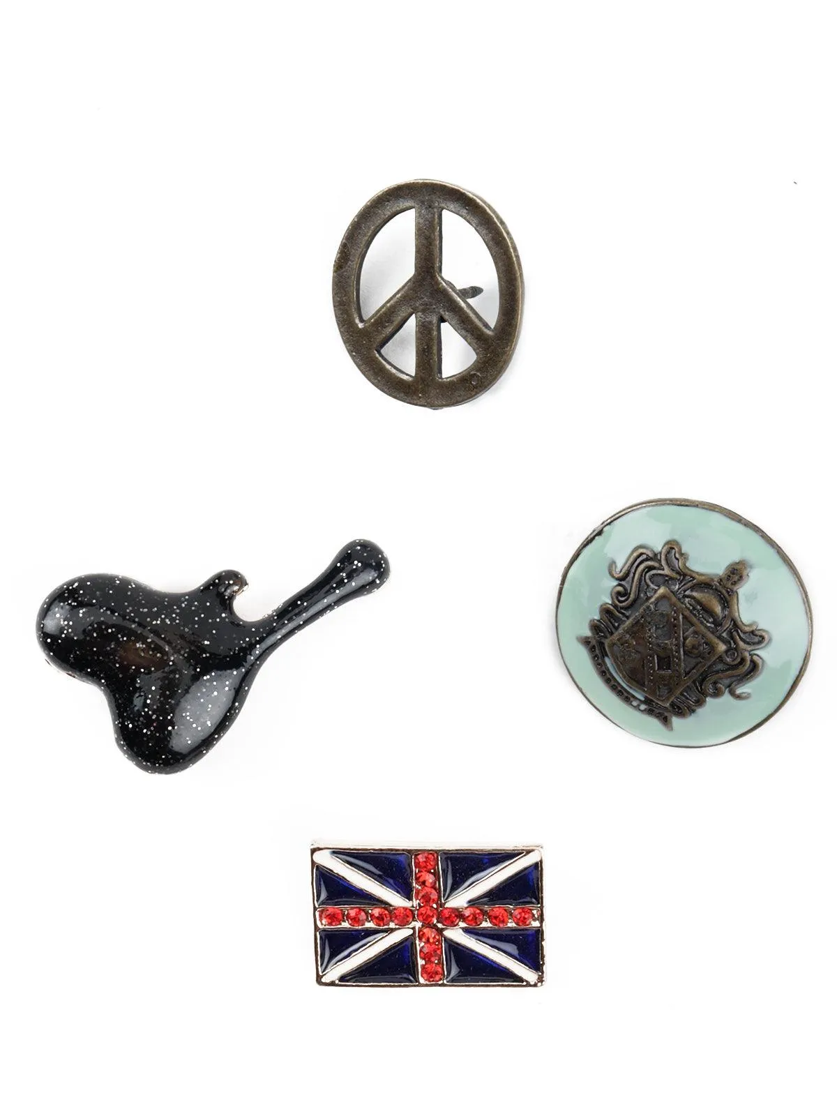 Odette Women Set Of Four Multicolor Dainty Brooch