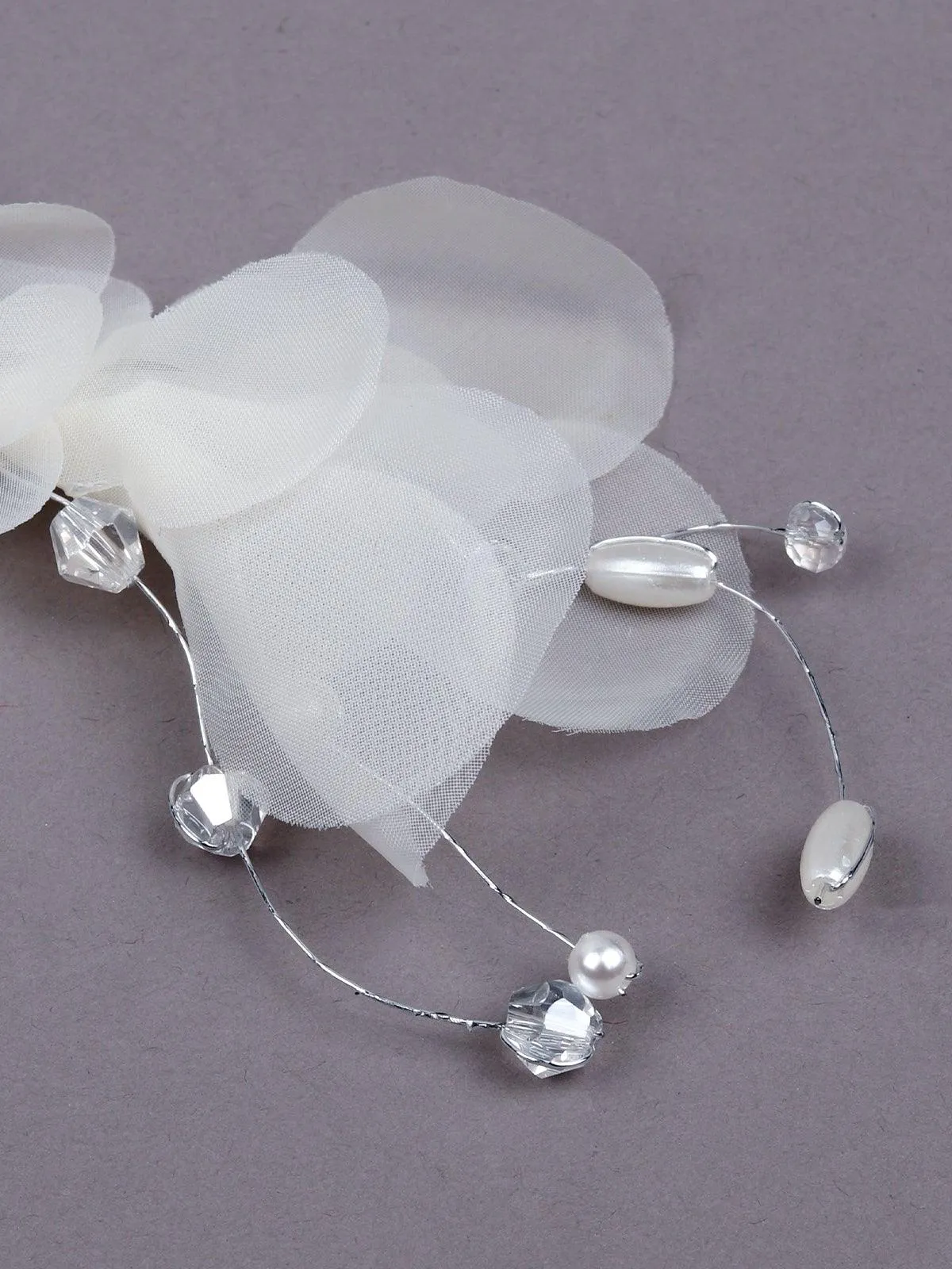 Odette Women White Fabric Brooch