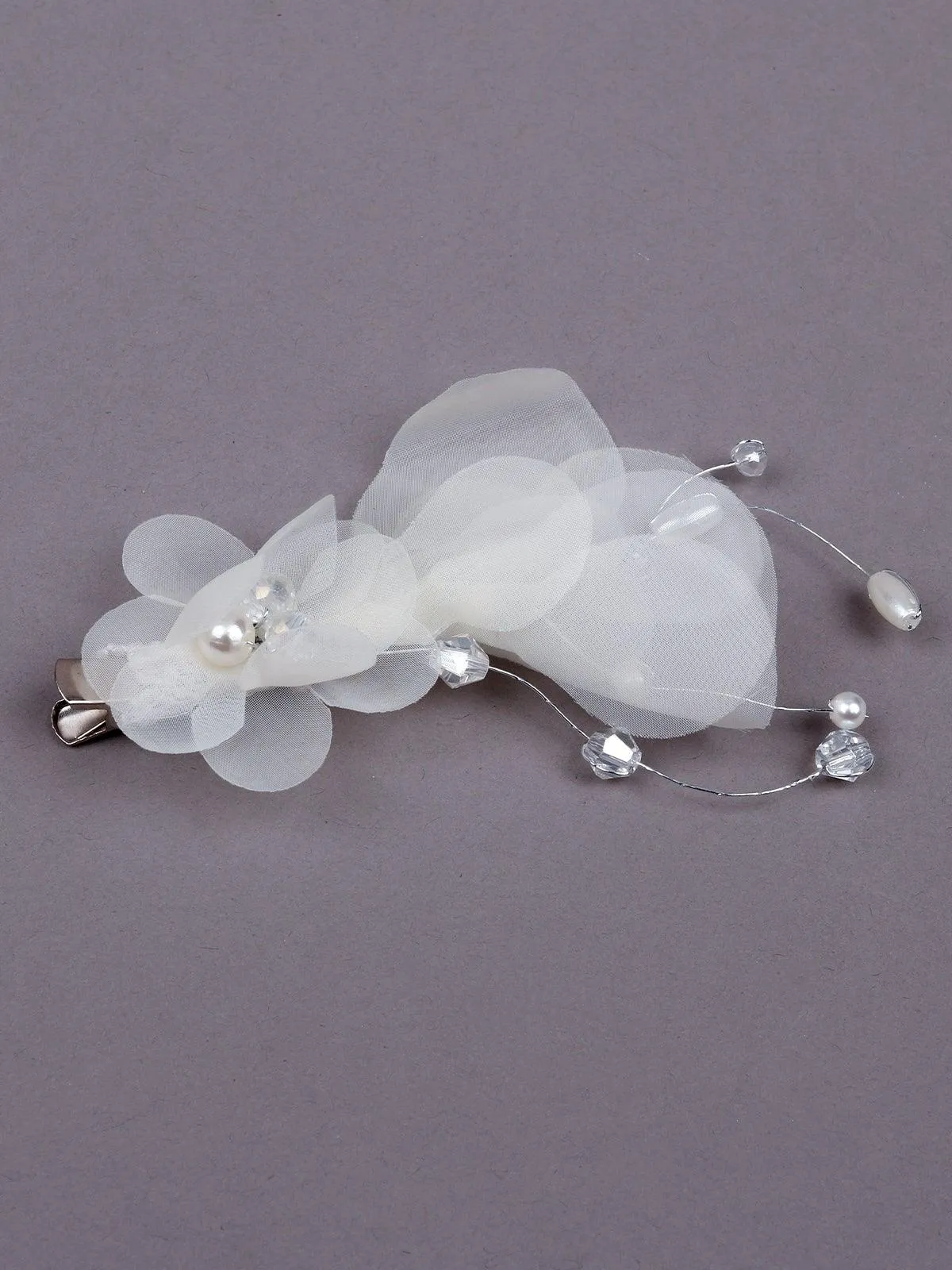 Odette Women White Fabric Brooch