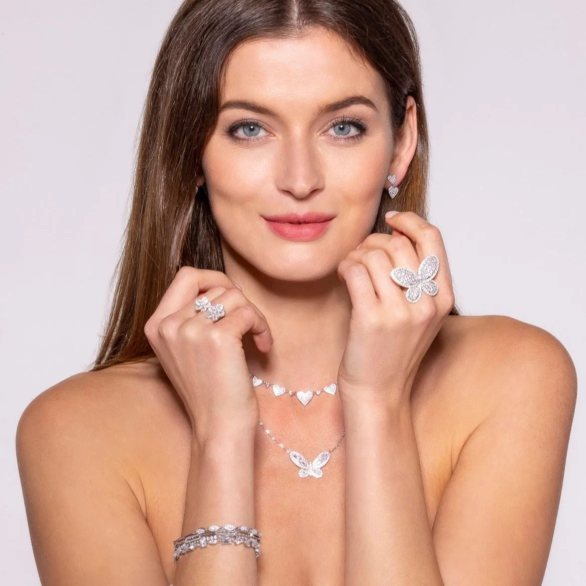 Olivia Butterfly Ring in Platinum