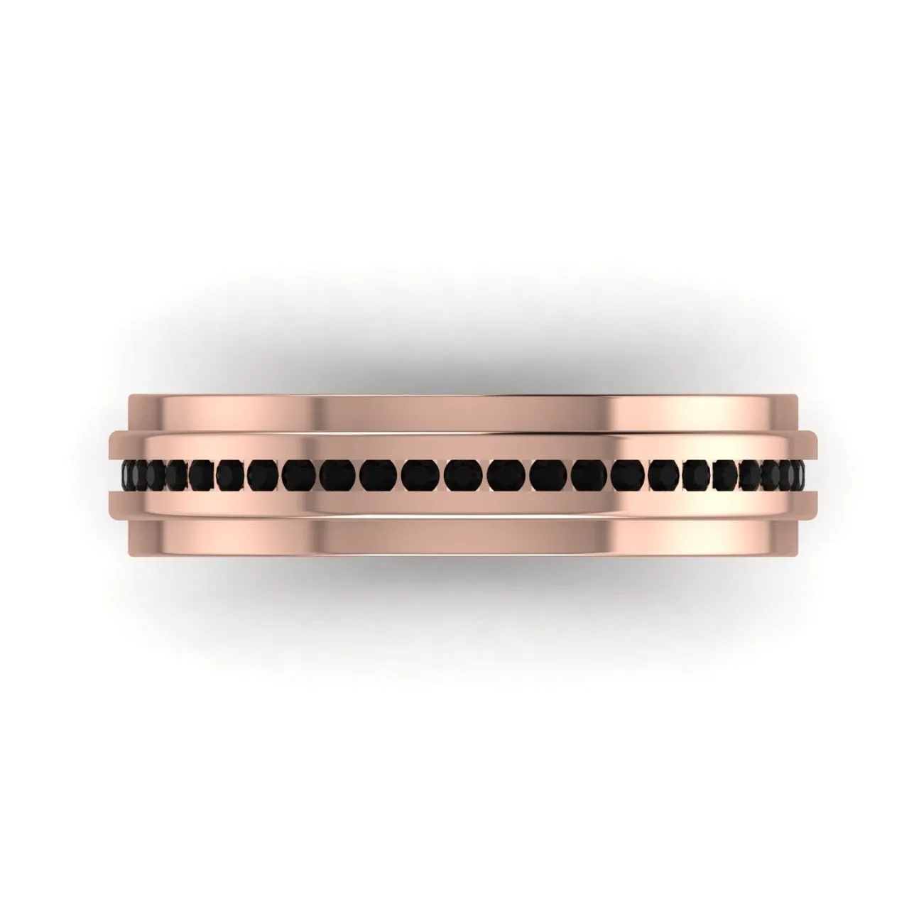 Oswald Black Diamond Band in 18k Gold