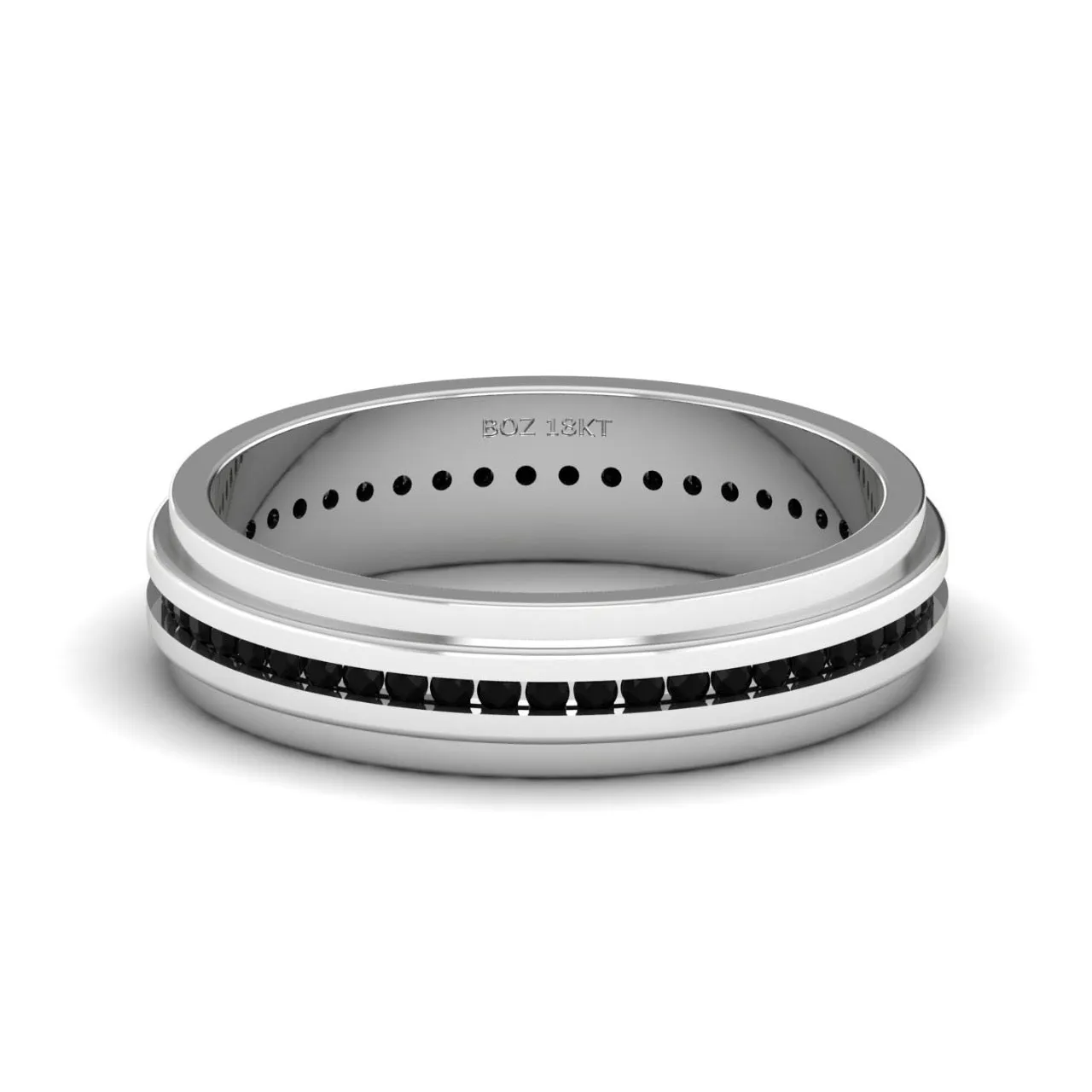 Oswald Black Diamond Band in 18k Gold