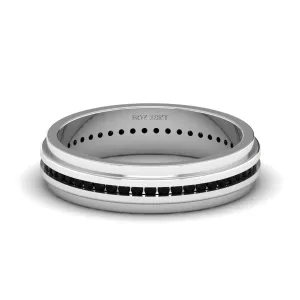 Oswald Black Diamond Band in 18k Gold