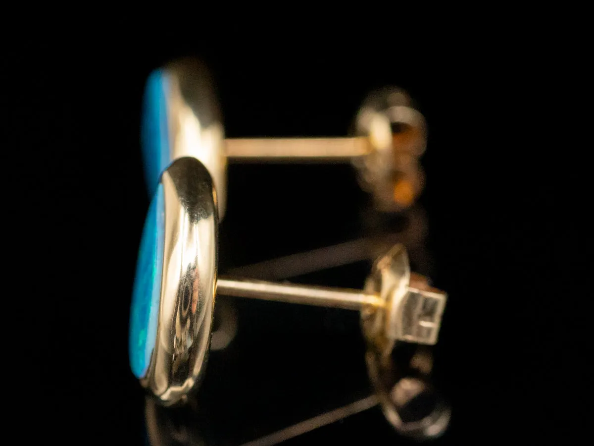 Pear Cut Opal Doublet Stud Earrings