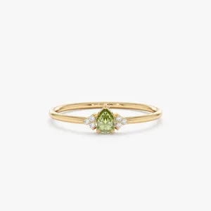 Petite Peridot Engagement Ring, Avril