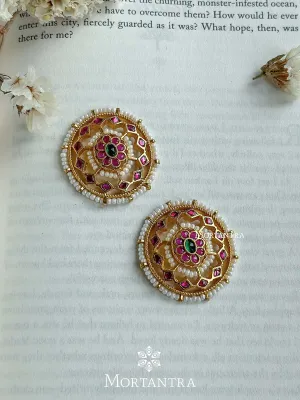 Pink Color Gold Plated Jadau Kundan Earrings - ME1017P