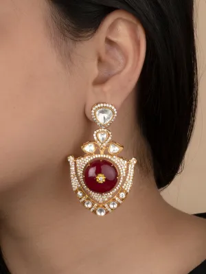 Pink Color Gold Plated Moissanite Earrings - MO-EAR15P