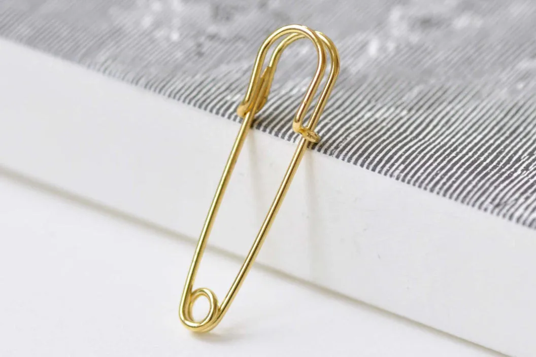 Plain Gold Kilt Safety Pins Broochs 10x35mm Set of 10 A8522