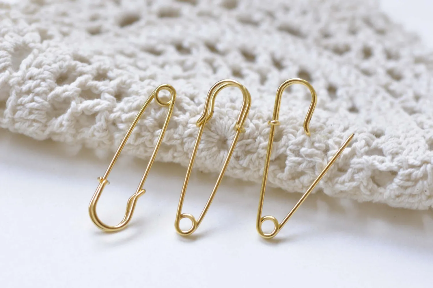 Plain Gold Kilt Safety Pins Broochs 10x35mm Set of 10 A8522