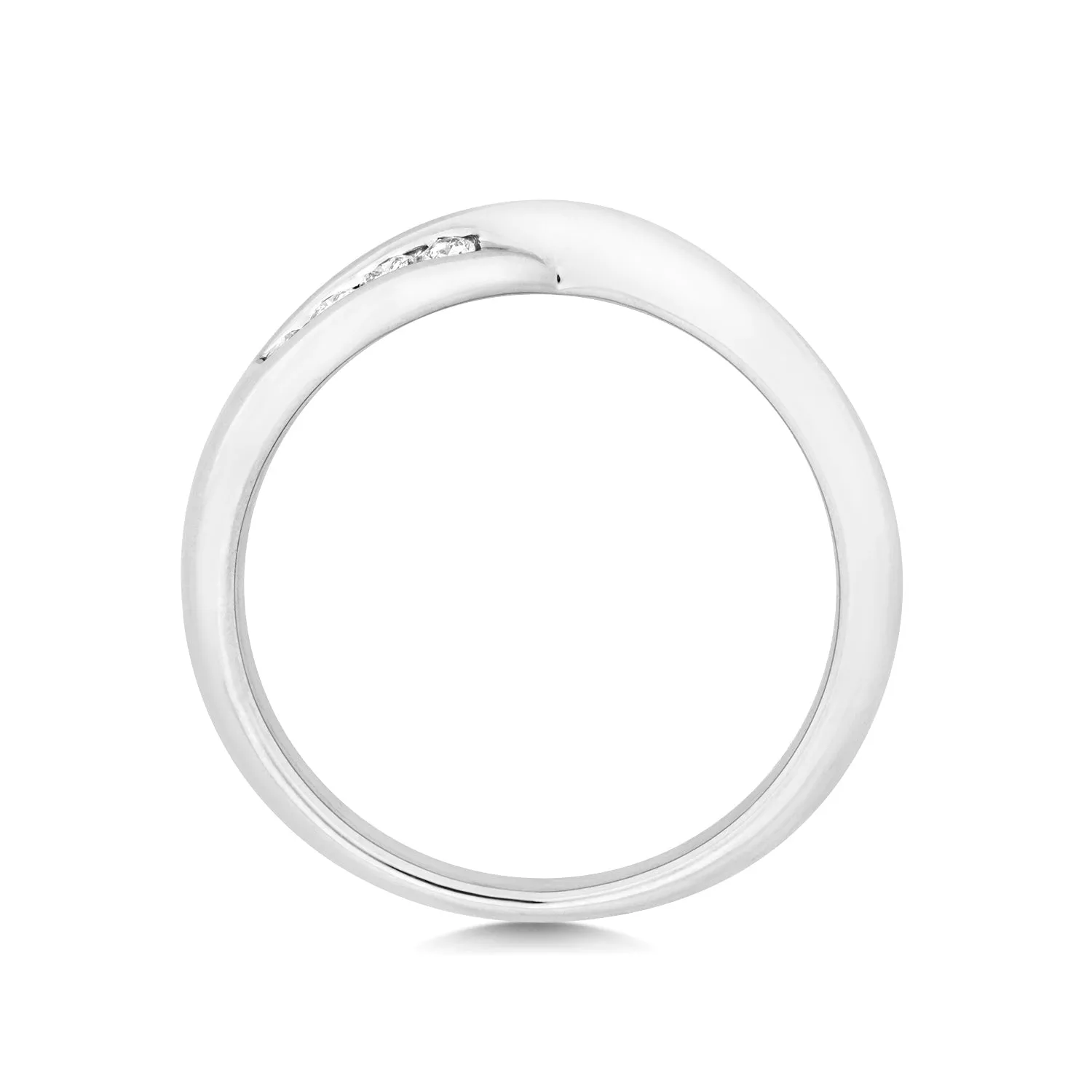 Platinum 0.16ct Diamond Crossover Twist Eternity Ring