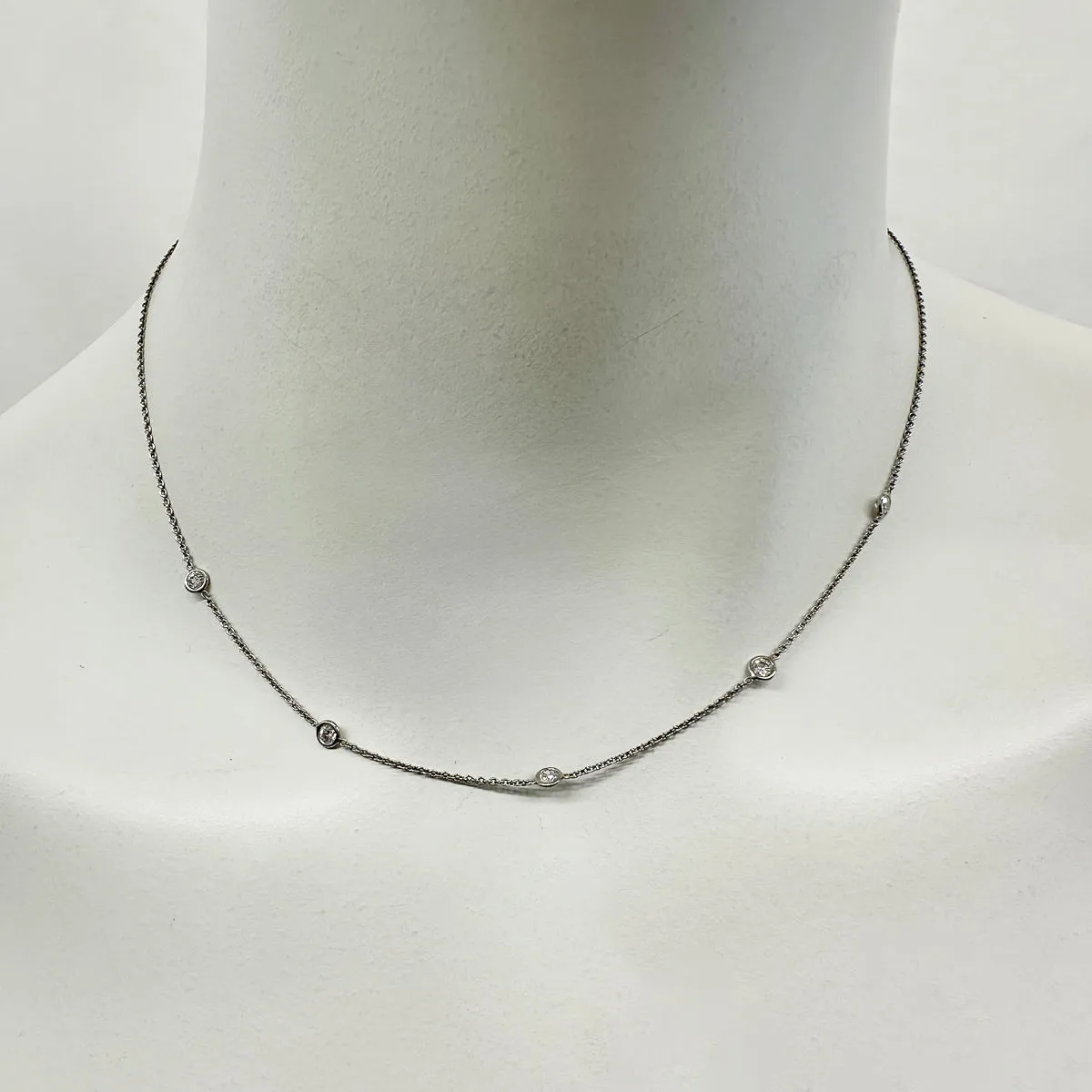 Platinum Diamond by the Yard Necklace