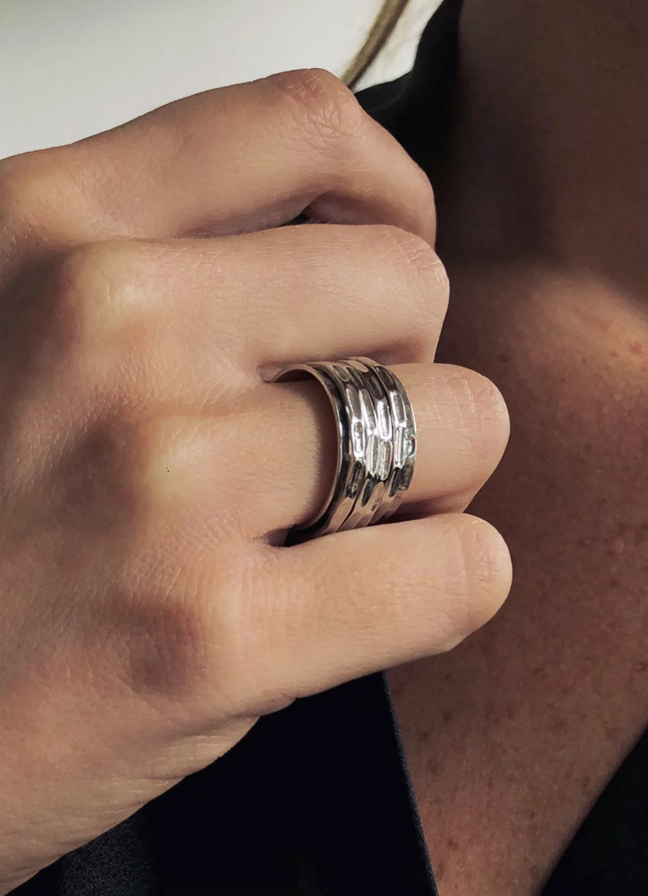 Rhodium plated 925 silver ring