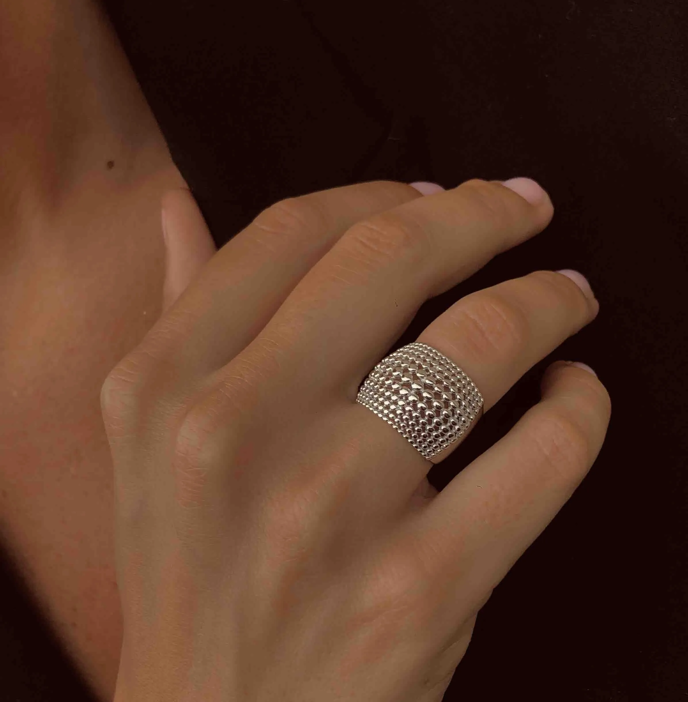 Rhodium plated 925 silver ring