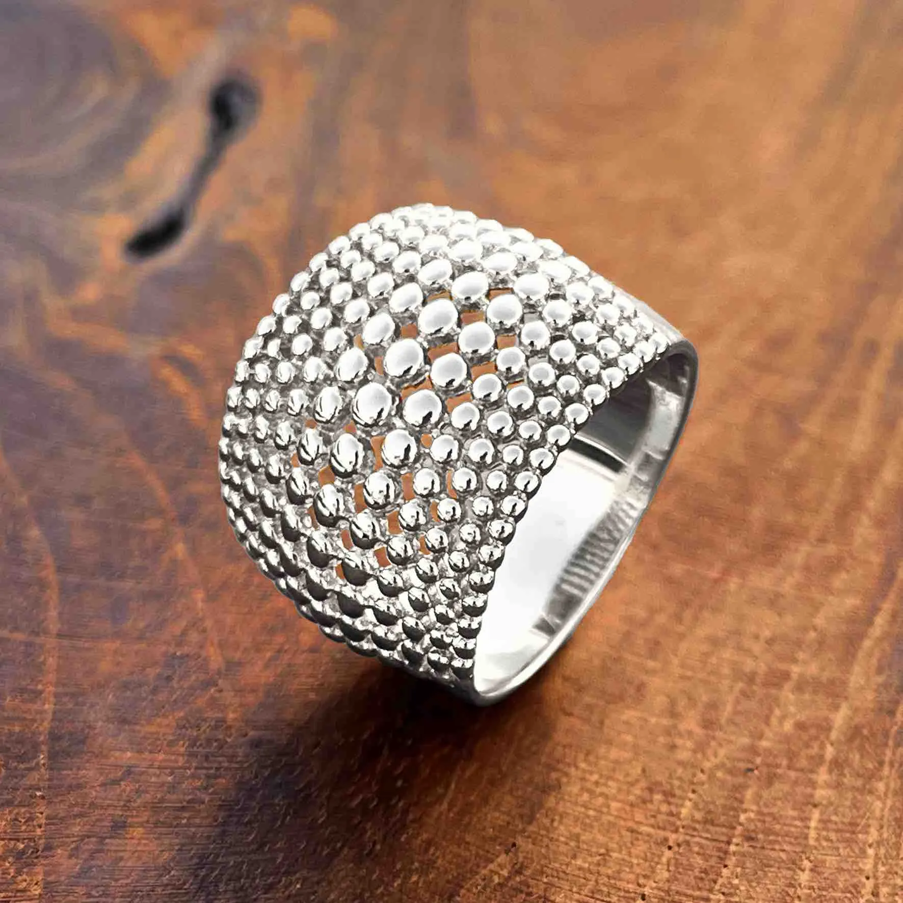 Rhodium plated 925 silver ring