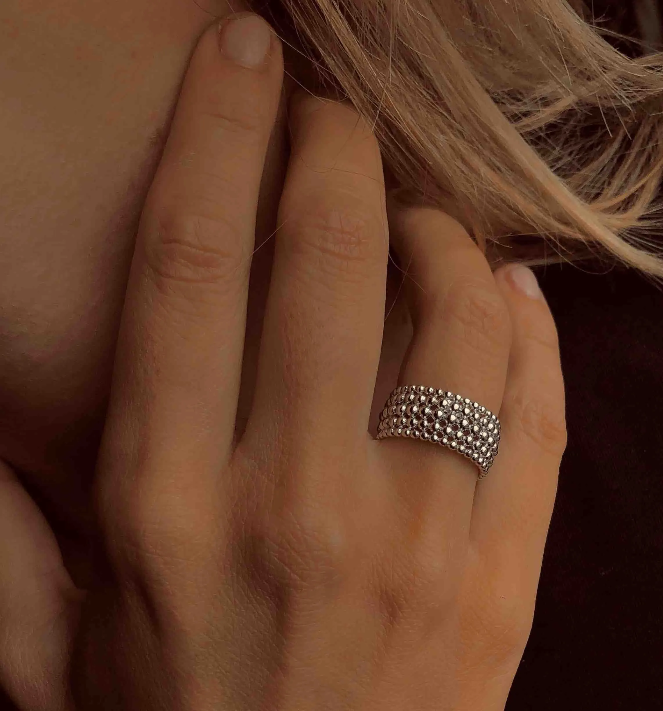 Rhodium plated 925 silver ring