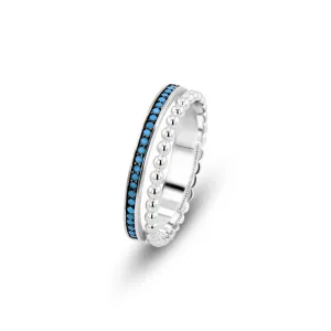 Ring in 925 Silver plated Silver and Rhodium assembled with Turquoise