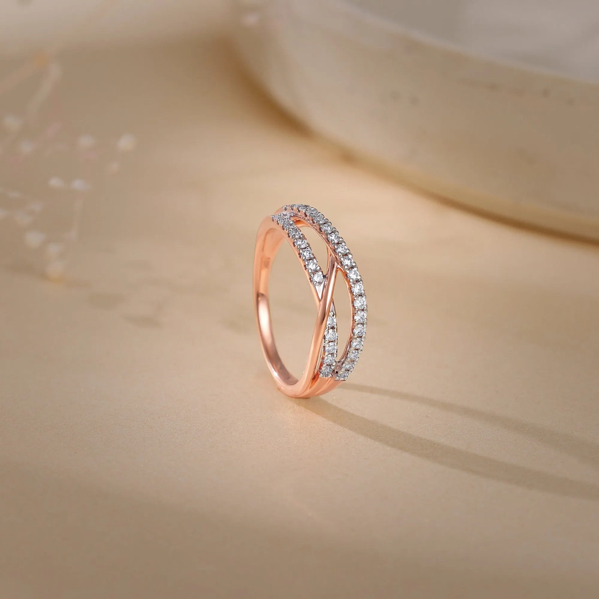 Rose Gold Aceno Diamond Ring